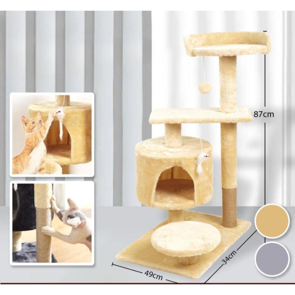 Cat Tower 5| Rumah Kucing Tingkat| Cat Tree House| Tower Kucing| Cat Condo