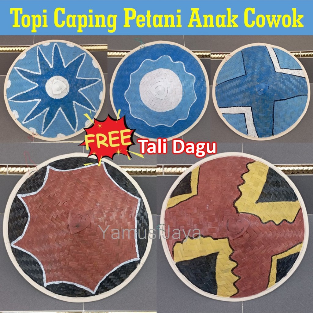 Topi Caping Petani Anak Cowok Free Tali Dagu