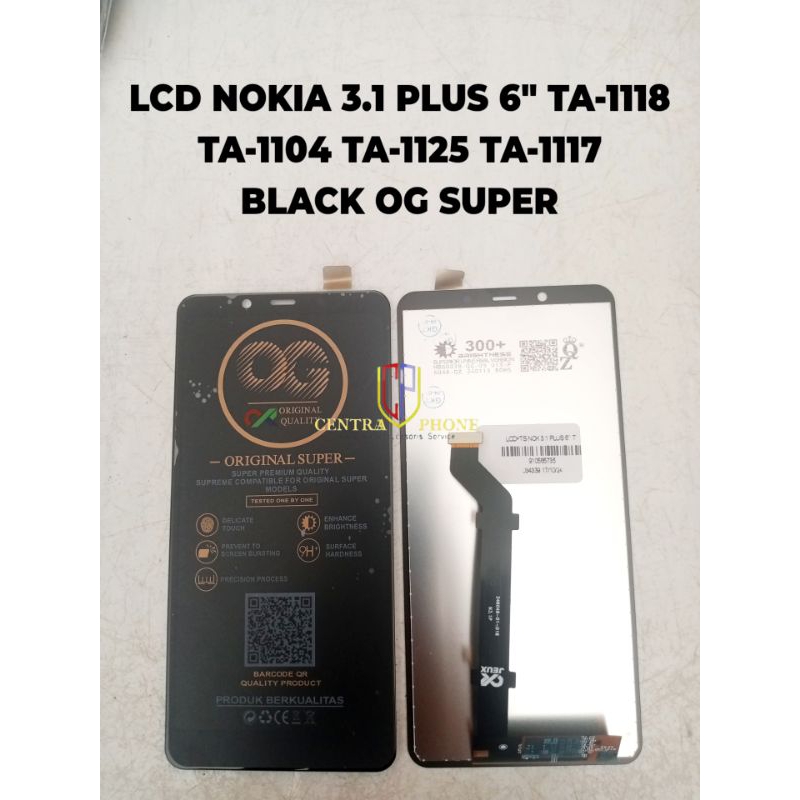 LCD NOKIA 3.1 PLUS 6" TA-1118TA-1104 TA-1125 TA-1117
BLACK OG SUPER