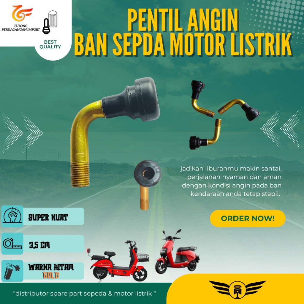 Pentil ban tubeless/ Cop tubeless/ Pentil karet/ pentil tubeless sepeda listrik e-bike