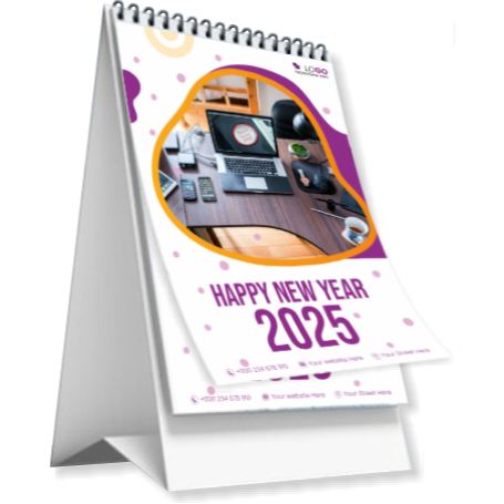 

Kalender Meja Custom 2025 / Cetak Kalender Duduk Tahun 2025 - 6 Lembar 1 Muka + Cover - Tatakan Duplex