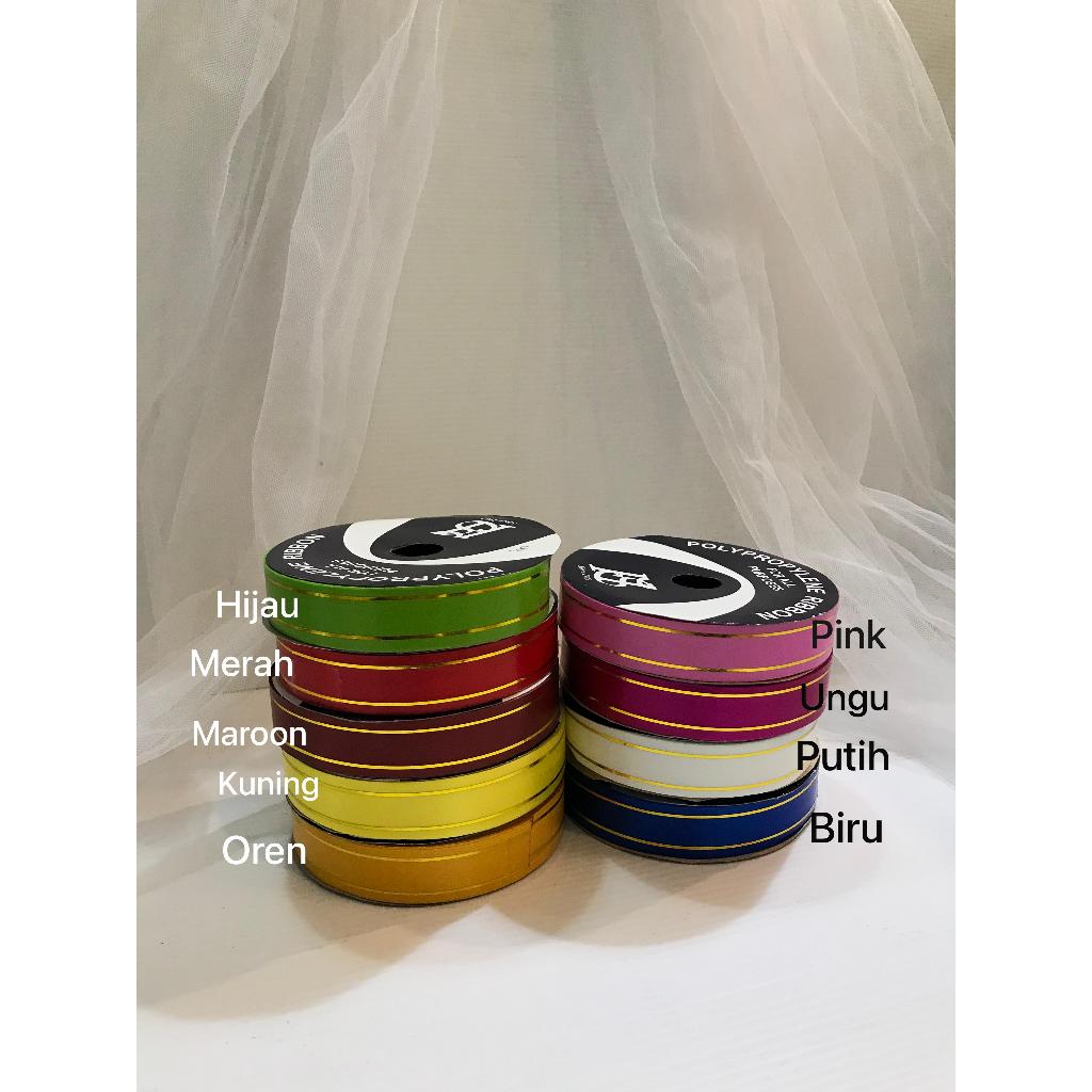 

Pita Kado list emas 3/4 inch (2 cm) / Pita Jepang / Pita Plastik