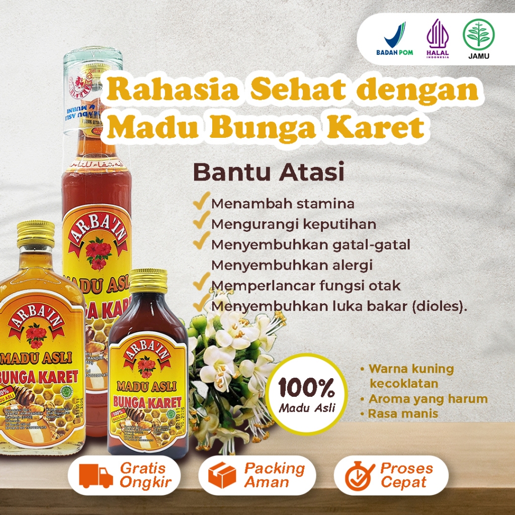 

Madu Bunga Karet Asli Arbain