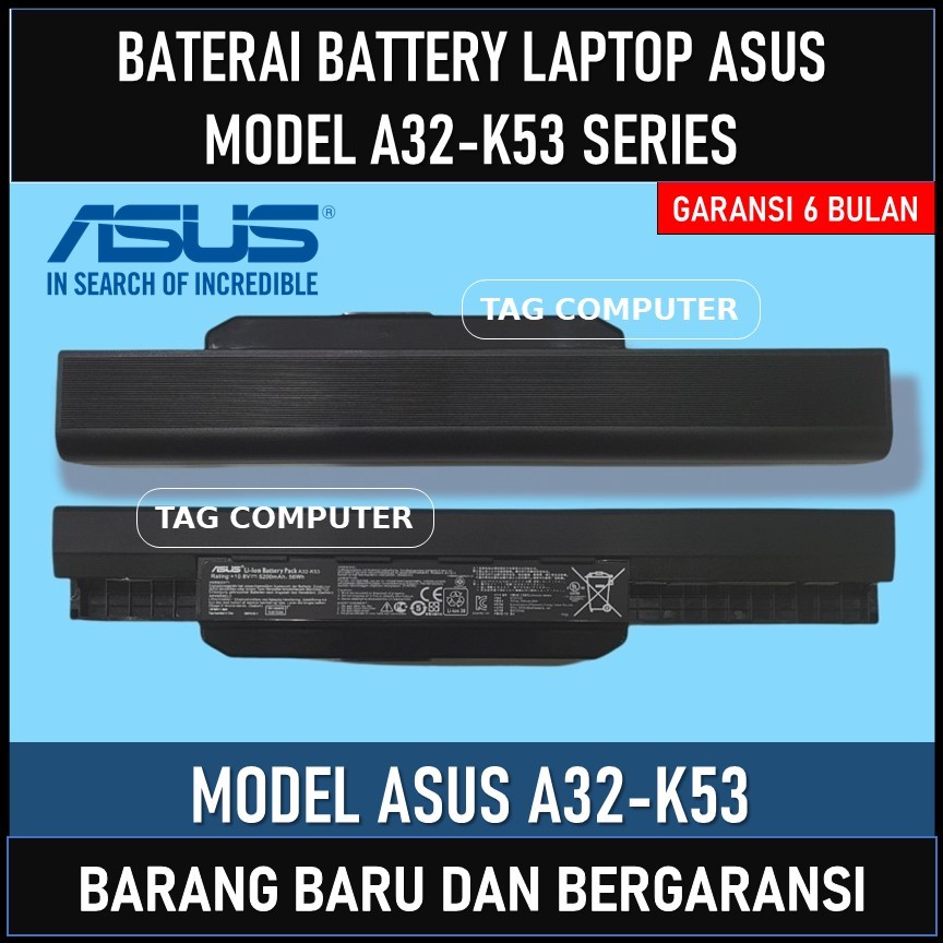 BATERAI ORIGINAL LAPTOP ASUS X43 X44 X44C X44H X44L SERIES A32-K53