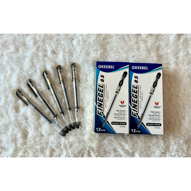 

pulpen greebel finegel 0,5mm water resistant(tahan air) tinta hitam