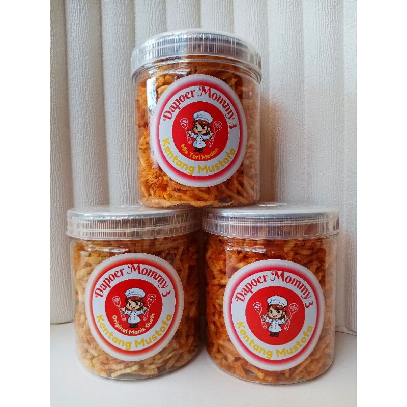 

Paket Hemat 3 Toples Kentang Mustofa Ori, Pedas Manis dan Mix Teri Medan. Renyah & Garing Tanpa Bahan Pengawet