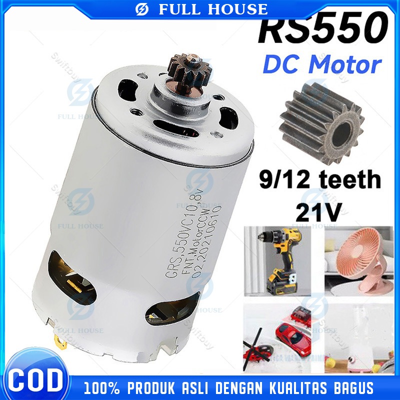 RS550 Motor Dinamo DC 12V 16,8V 21V 25V Motor RS-550 High speed Pengganti Bor Baterai Cordless / Rs5
