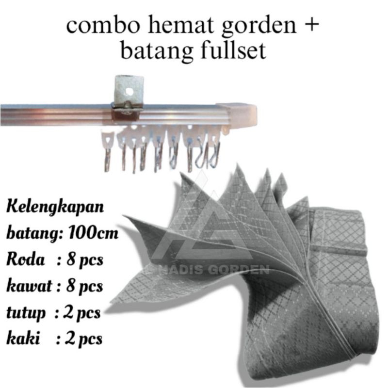 gorden satu set lengkap/gorden jendela biasa murah 1 paket dengan batang