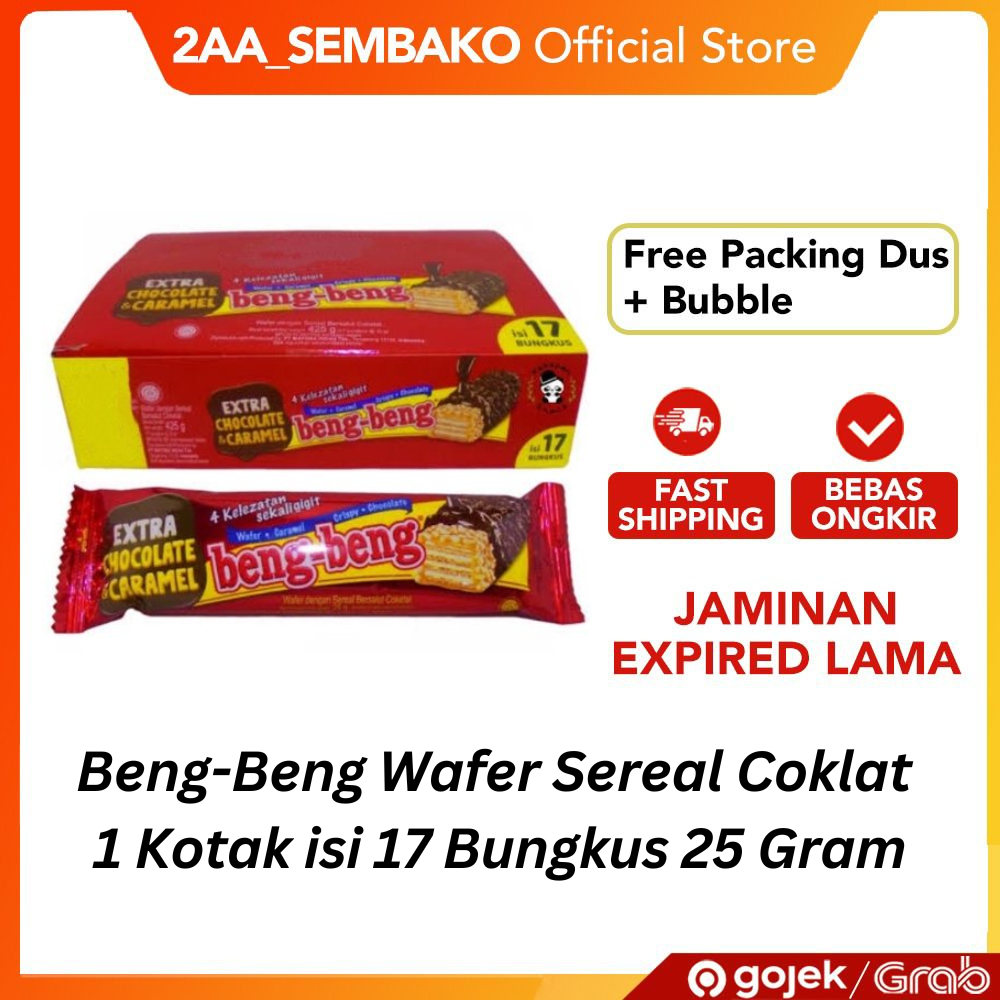 

Beng-Beng Wafer Sereal Coklat 1 Kotak isi 17 Bungkus 25 Gram