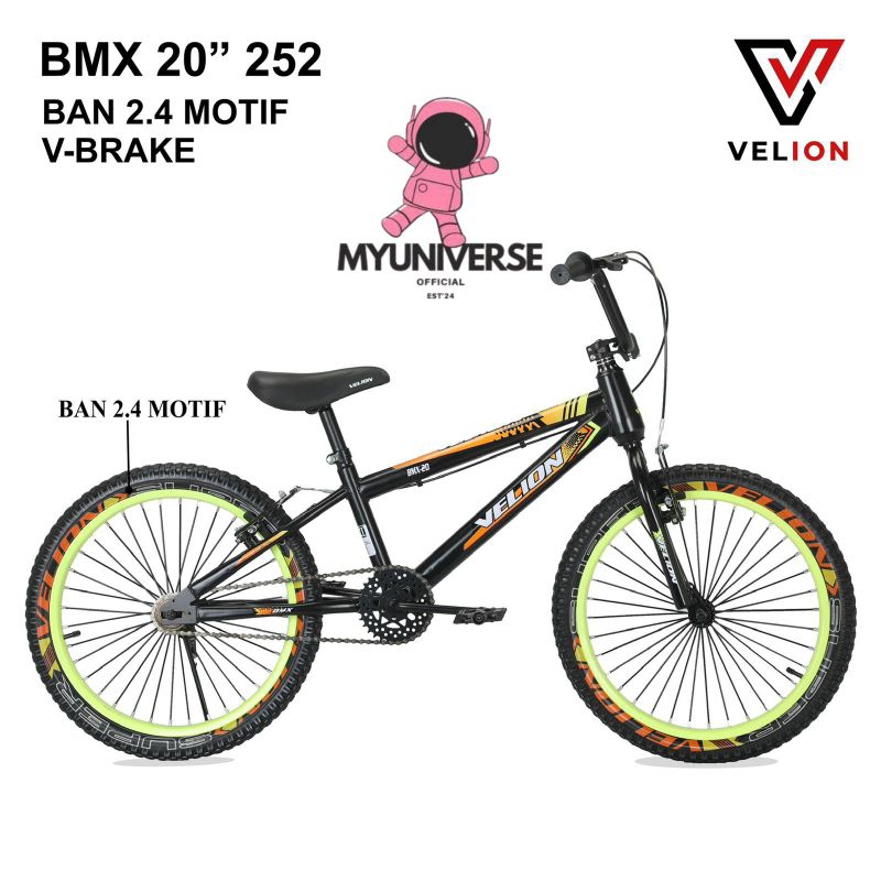 SEPEDA ANAK LAKI BMX VELION 252 VB UKURAN 20 INCH BAN 2.5 USIA 8-11 TAHUN