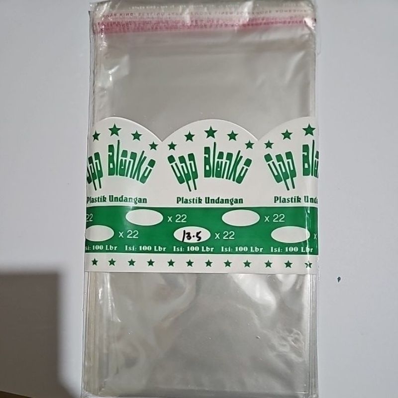

PLASTIK 13.5 X 22 OPP ISI 100 PCS