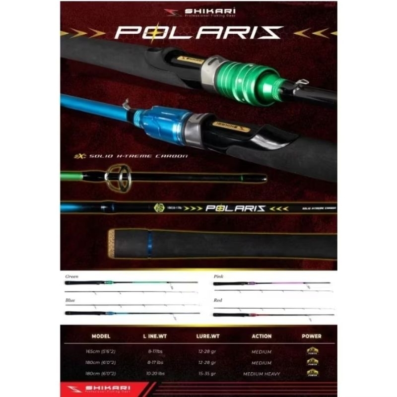 [NEW] Joran Pancing Spinning Shikari Gigabass / Polaris Gagang Monocoque 180 cm
