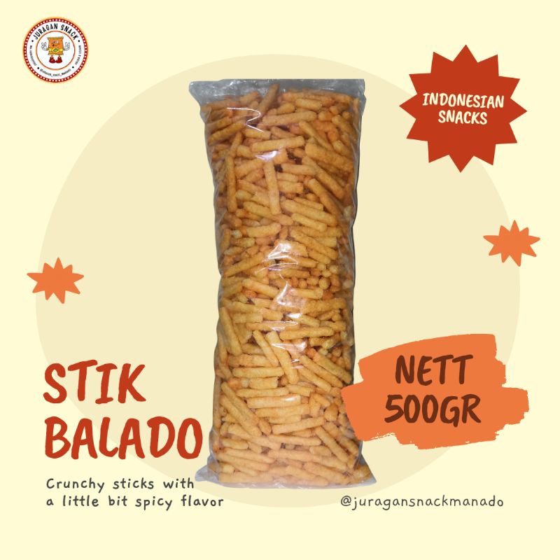 

STIK SAMBAL BALADO KEMASAN 500GR /STIK PEDAS /SNACK MURAH PREMIUM