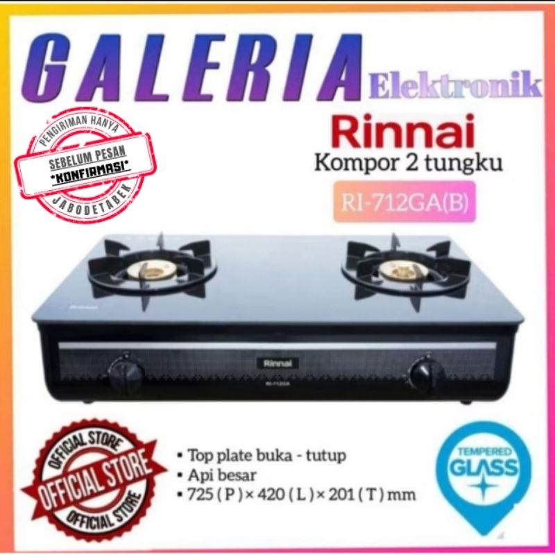 RINNAI RI 712GAB 2 TUNGKU KOMPOR GAS RI712GAB RI 712 GAB