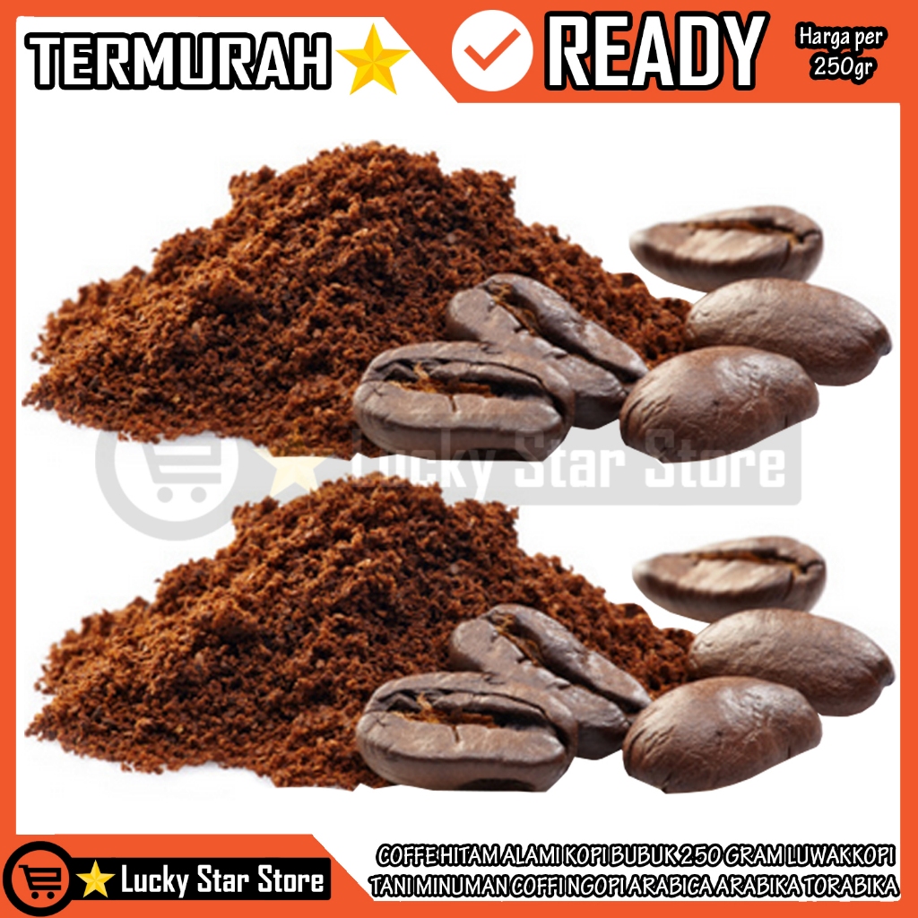 

Kopi Bubuk Hitam 250 Gram 250gr Coffe Alami Luwakkopi Tani Minuman Coffi Ngopi Arabica Arabika Torabika Minum Koppi Itam Kemasan Sachet Seperempat Cofe Giling Halus Homamade