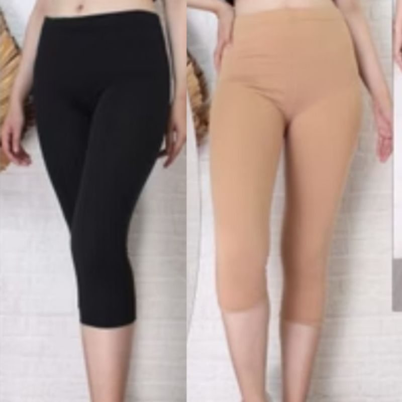 TYN PROMO ISI 2 PCS Legging 3/4 Bahan Kaos Wanita Legging Pendek Wanita Legging Kaos