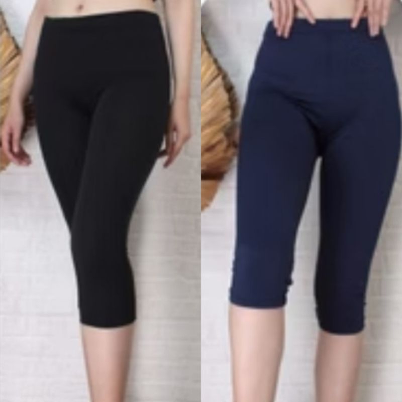 UI8 PROMO ISI 2 PCS Legging 3/4 Bahan Kaos Wanita Legging Pendek Wanita Legging Kaos