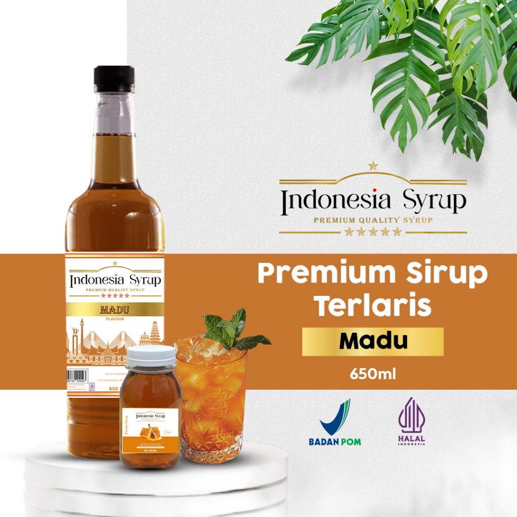 

Sirup Premium Rasa Madu Minuman Sirop Flavoured Syrup Halal BPOM 650 ml Indonesia Syrup Omura Powder