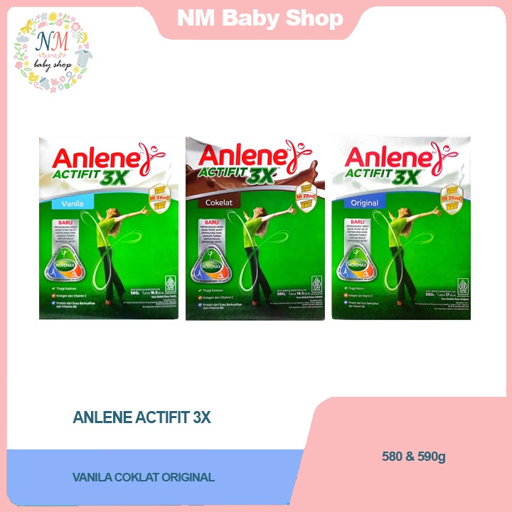 

ANLENE ACTIFIT 3X VANILA COKLAT 580GR ORIGINAL 590GR SUSU BUBUK DEWASA TINGGI KALSIUM 590 GR 580 GR SSKD NM