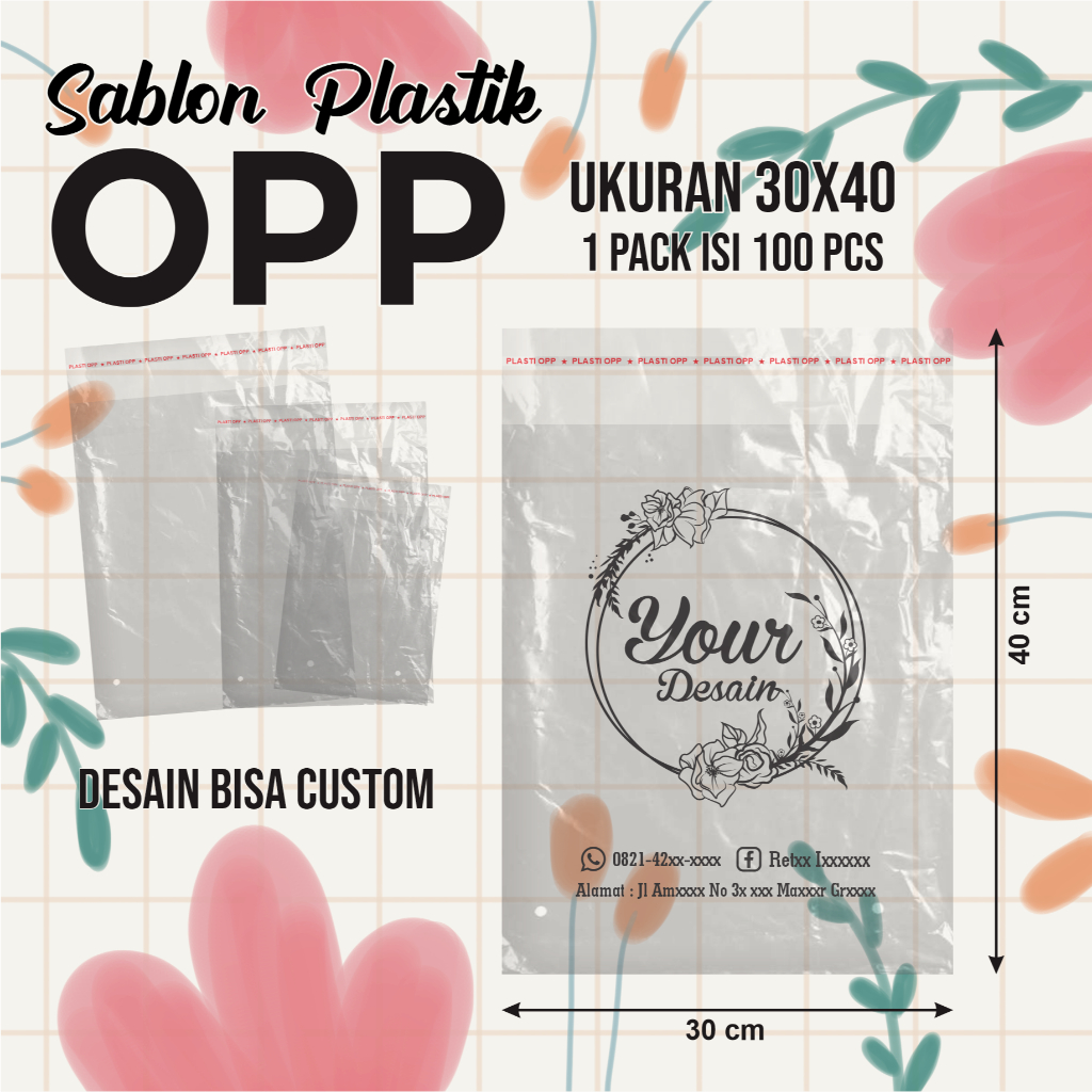 

Plastik Packing OPP Costum Ukuran 30x40