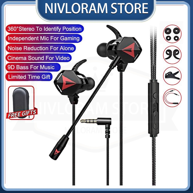 Headset Gaming N5 PUBG Bass Noise Cancelling with Mic Mobile Earphone Gaming Murah Hifi Handsfree