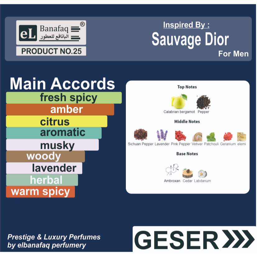 Parfum Bibit 100 Gram DIOR SAUVAGE  By Elbanafaq | For Men | PARFUM PREMIUM | Bonus 5 Tester