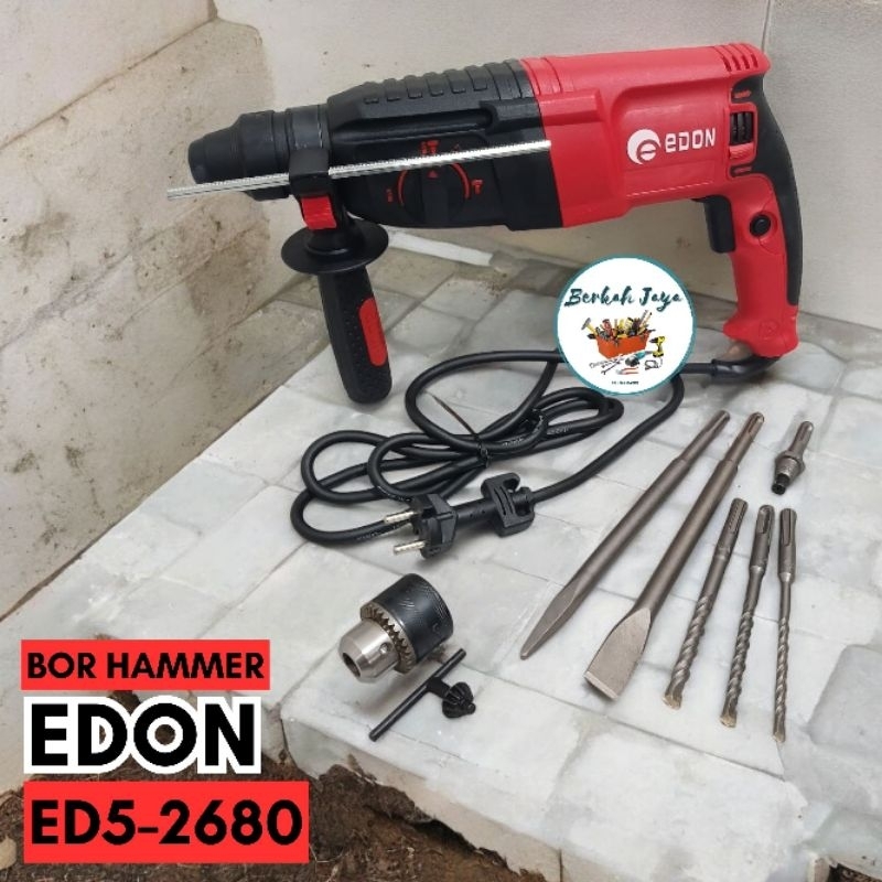 Mesin Bor Bobok Beton HAMMER EDON ED5-2680 Rotary Hammer Drill SDS Edon 2-26 ED5-2680 3 Fungsi Mesin