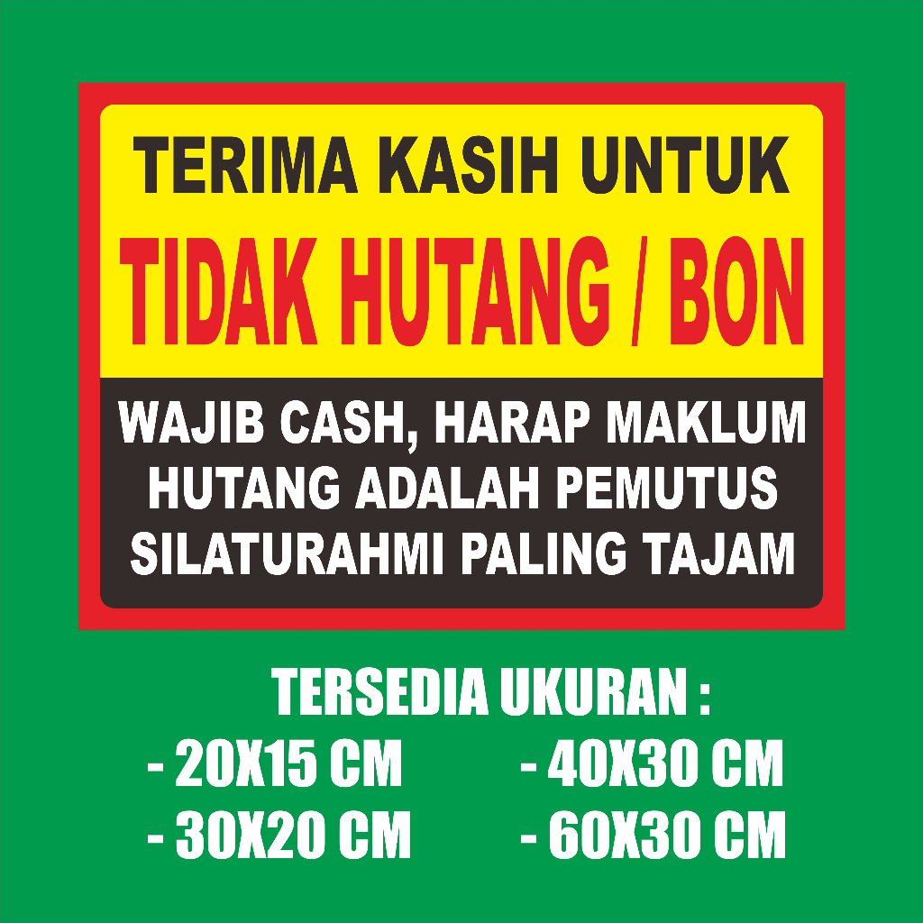 

STIKER WAJIB CASH HARAP MAKLUM DESIGN BARU