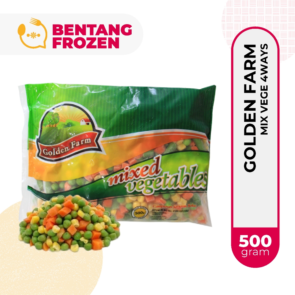 

Golden Farm Mix Vegetables 4 Ways 500gr / Mix Vege / Sayuran Beku