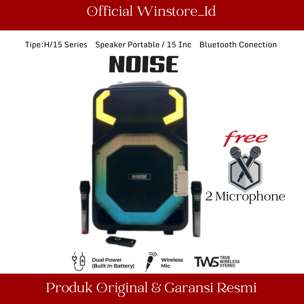 [PROMO] NOISE SPEAKER PORTABLE WIRELESS TIPE 899 SERIES H 15 INCH BLUETOOTH