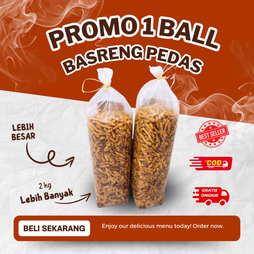 

Basreng Daun Jeruk / 2 Kg Basreng Pedas Gurih/ Snack Kiloan Murah/ Makanan Ringan Bsreng Pedas
