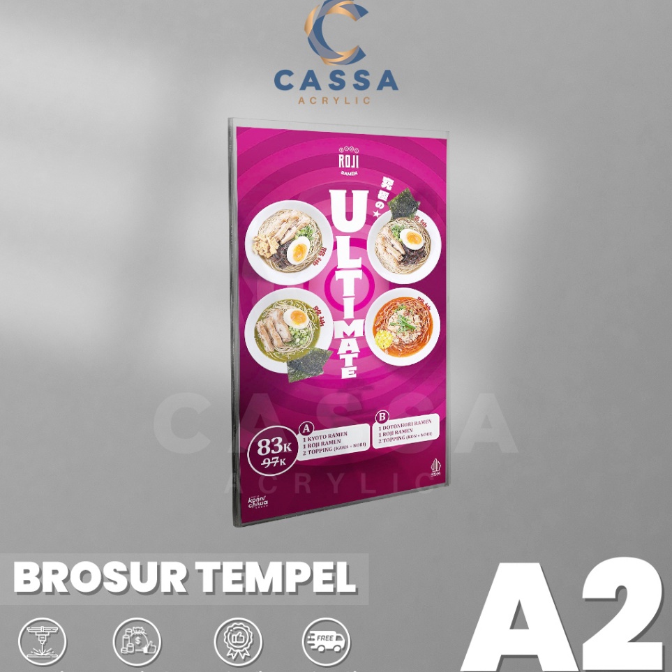 

ART V4C6 Tempat Brosur Tempel Sign Holder Acrylic Akrilik Dinding A2