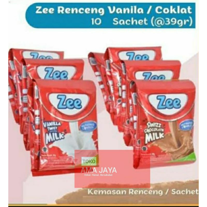 

[Harga Grosir] Susu Zee Kemasan Renteng renceng 10 saset sascet rasa vanila coklat