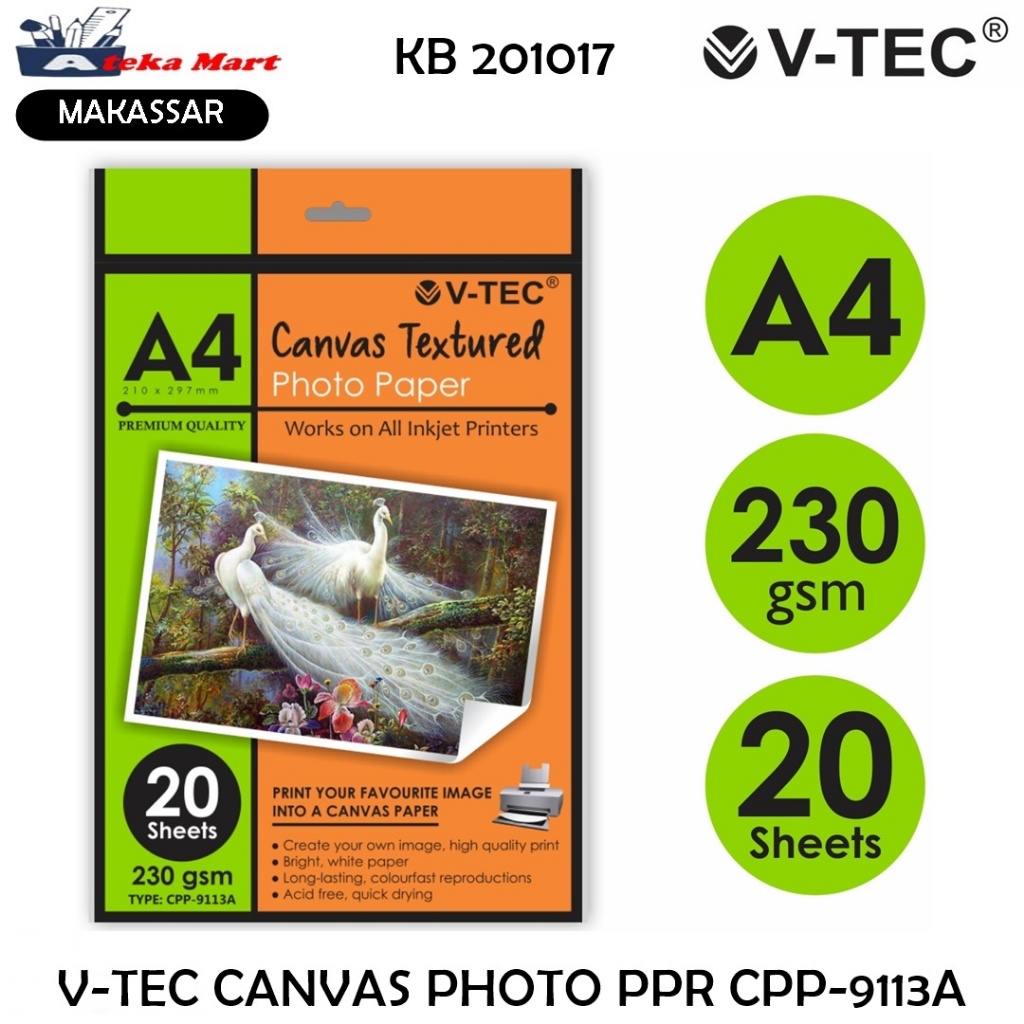 

V-TEC CANVAS TEXTURED PHOTO PAPER CPP-9113A/ KANVAS PRINTING
