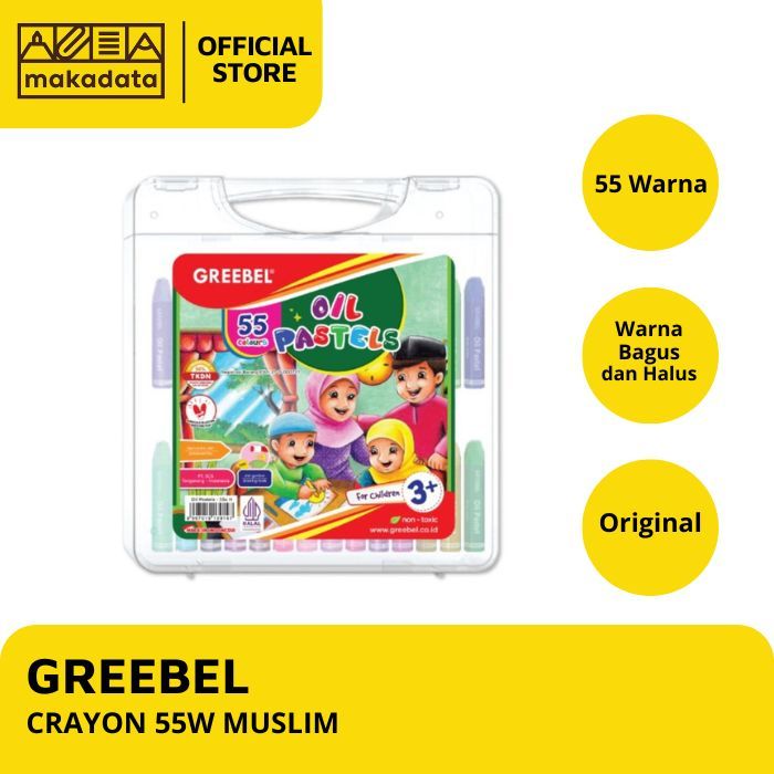 

CRAYON / OIL PASTEL GREEBEL ISI 55 WARNA MUSLIM MURAH