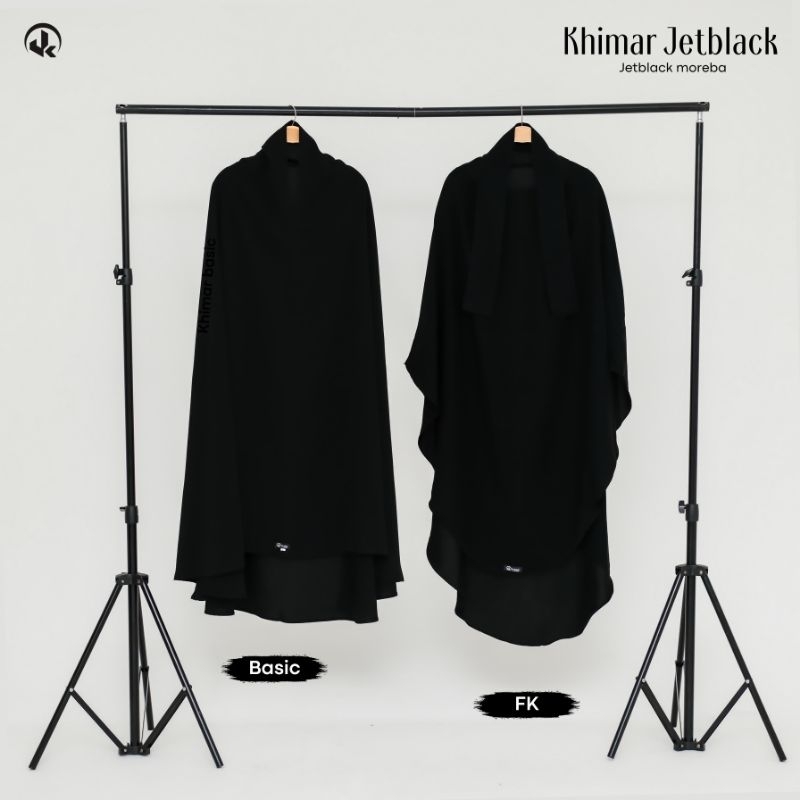 KHIMAR JETBLACK NONPET | French Khimar Jetblack | Khimar Basic Jumbo Jetblack (FREE CADAR)