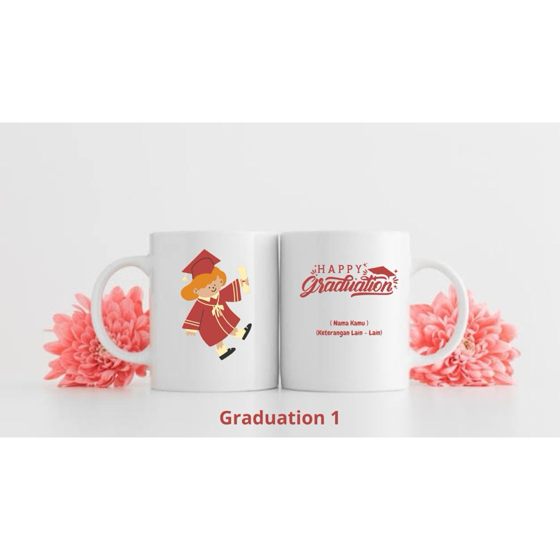 Hadiah Kelulusan Lulus  Souvenir Wisuda Mug Graduation / Gelas Wisuda / Mug Selamat/ Kado Wisuda  / 