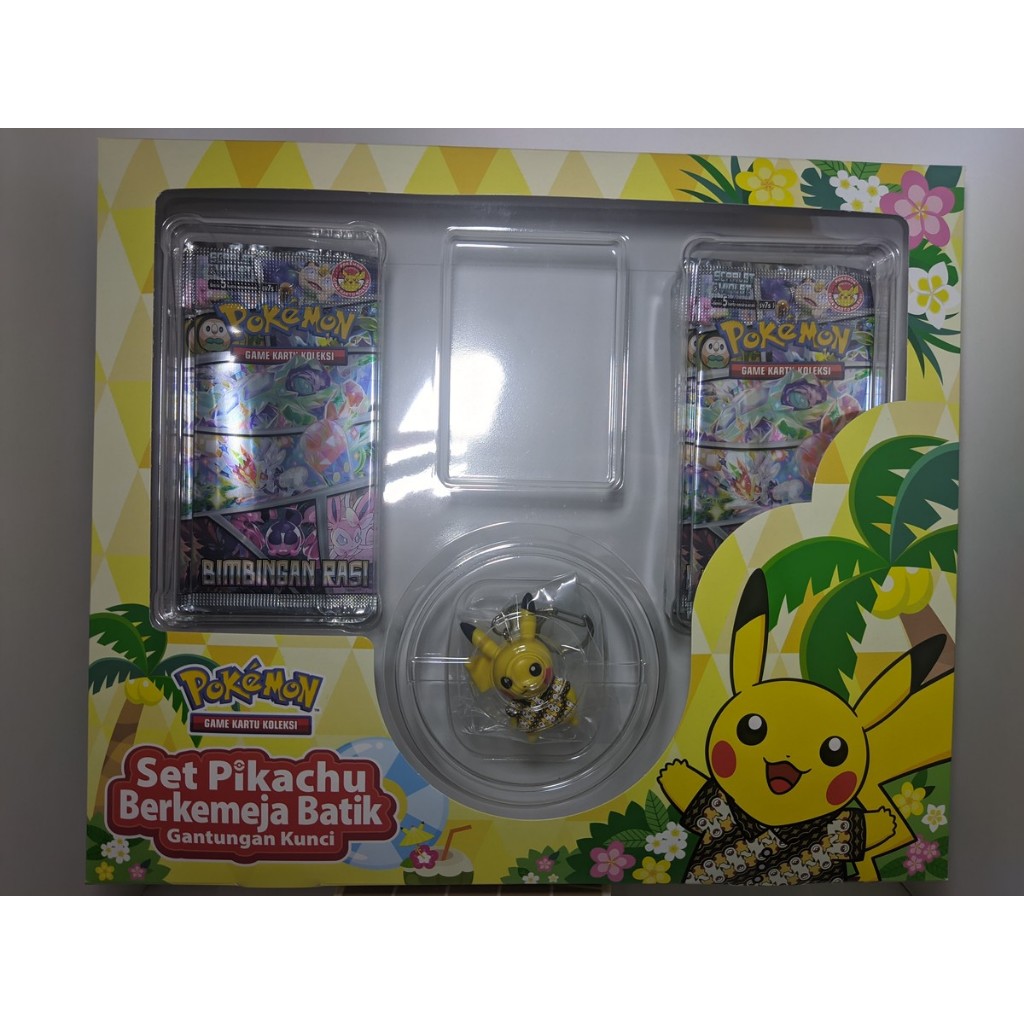 ORIGINAL Pokemon TCG Card Booster Box Split Kartu Pikachu Berkemeja Batik Foil Holo Kemeja Indonesia