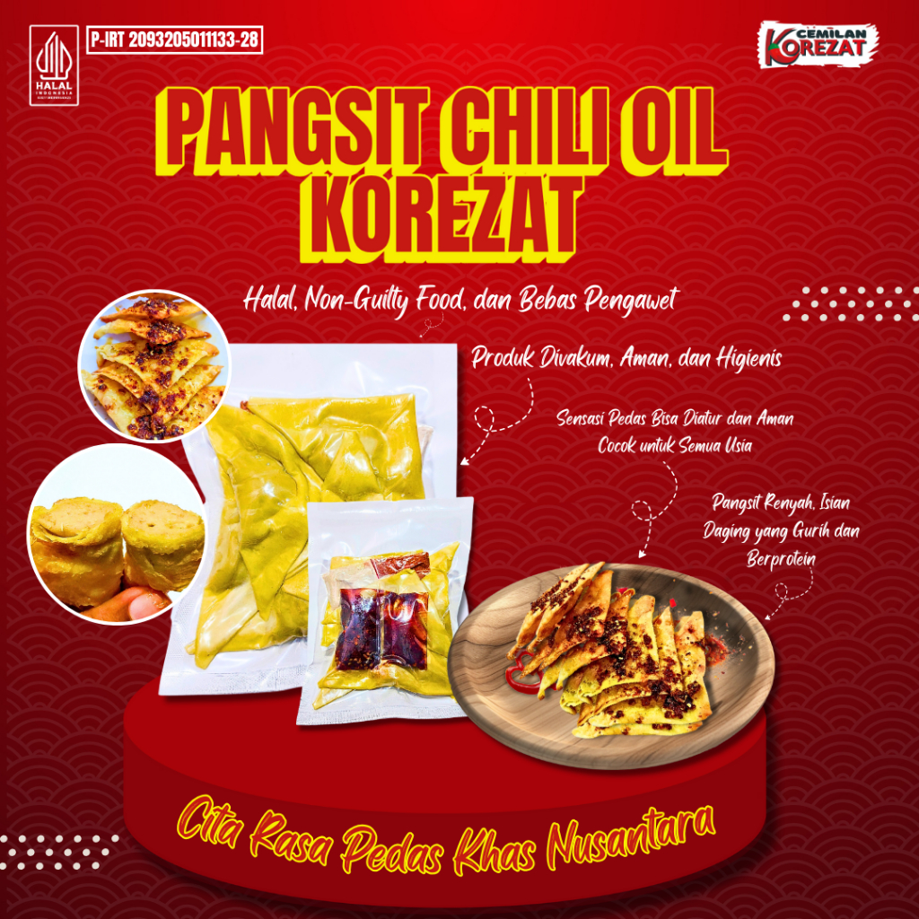 

Korezat - [Halal] Pangsit Chili Oil [Siap Saji] | Isian Daging Gurih Berprotein!