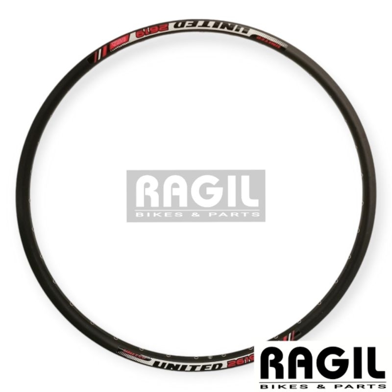 VELG SEPEDA 26 UNITED VG-2619 MATA IKAN LUBANG 32 36 HOLE 32H 36H RIM RIMS ALLOY DOUBLE WALL ALUMUNI