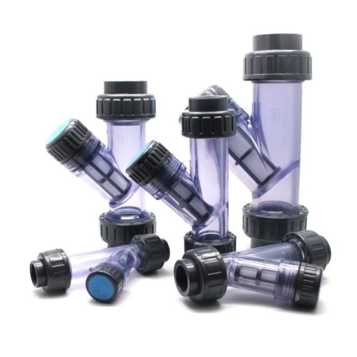 Y Strainer Clear Double Union PVC Fitting PVC Pipa PVC