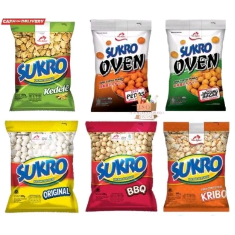 

kacang sukro kacang bersalut renceng 10 pcs x 18gr oven pedas kribo BBQ original