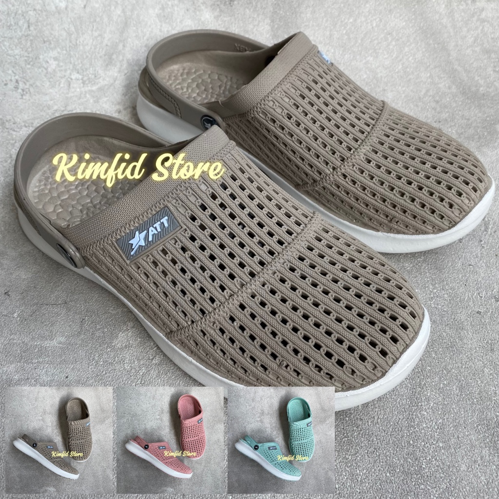 Sandal slip on wanita att MSW karet selop medis