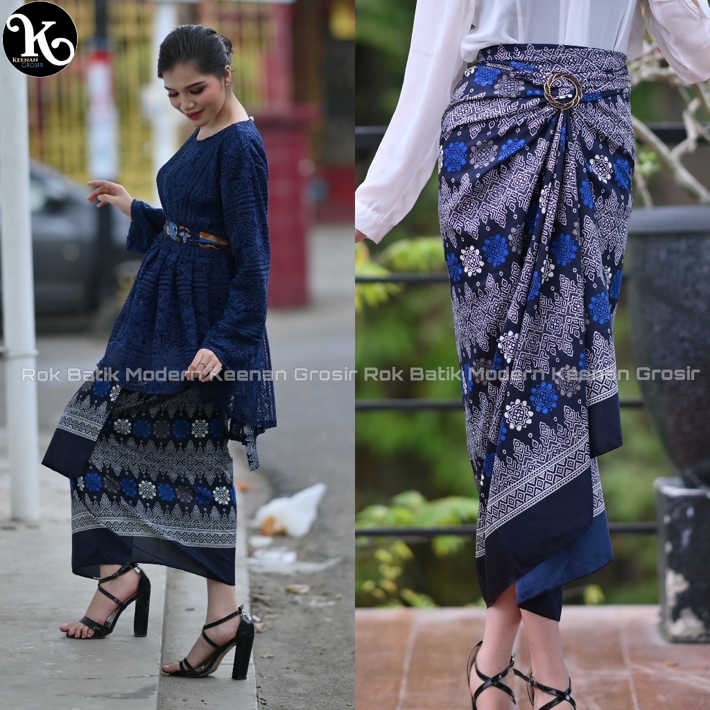 Keenan Kain Rok Wanita Lilit Batik Moderen Kekinian Kain Tali Serut Jarik Pesta Kondangan Seragaman