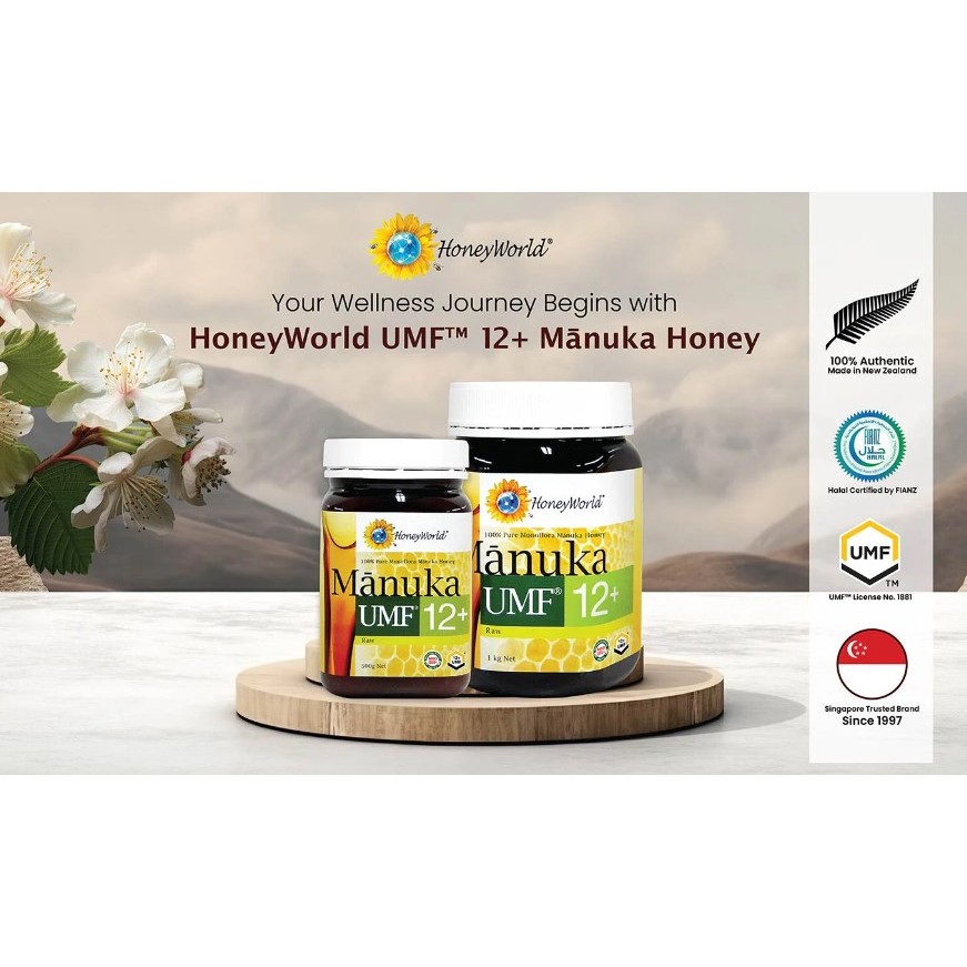 

[JASTIP SG] HoneyWorld® Raw Manuka UMF™ 12+ 1kg x 2 Bottles