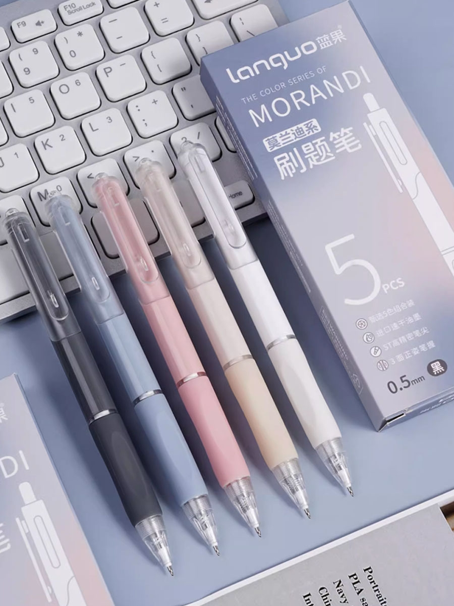 

Pena gel cepat kering pena tanda tangan cepat kering 5 warna 0,5 mm 1 bungkus pena pelajar