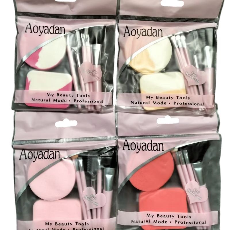 Aoyadan Kuas Set 7in Set Makeup Spons & Kuas