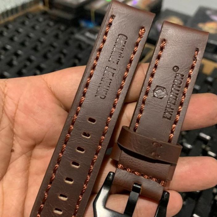 BELI SATU GRATIS SATU Tali Jam Tangan Strap Leather 22mm 24mm Tali Kulit Jam Tangan Expedition Alexa