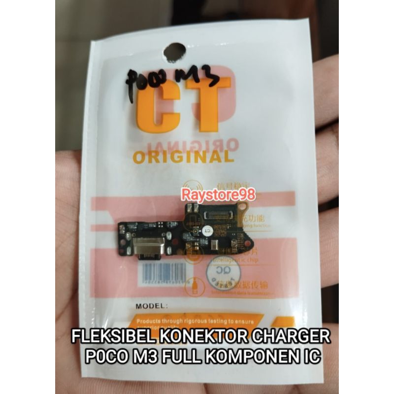 Fleksibel Charger Poco M3 ORIGINAL FULL KOMPONEN IC Flexible Flexibel Konektor Carjer PCB Board Casa