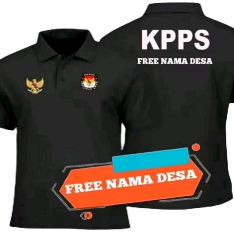 KAOS BERKERAH LENGAN PANJANG KPPS FREE NAMA DI BAJU // KAOS KPPS BISA COD
